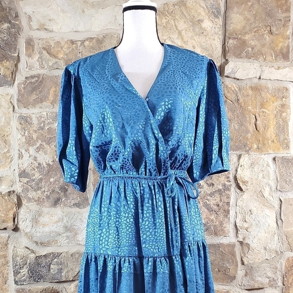 Nwt Rebecca Minkoff XS Mary Cadet Blue Wrap Dress - Picture 3 of 12